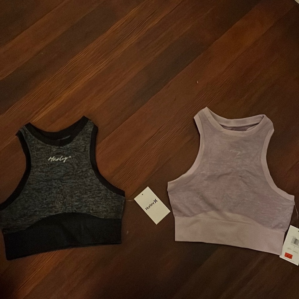 purple & black hurley athletic tops size s